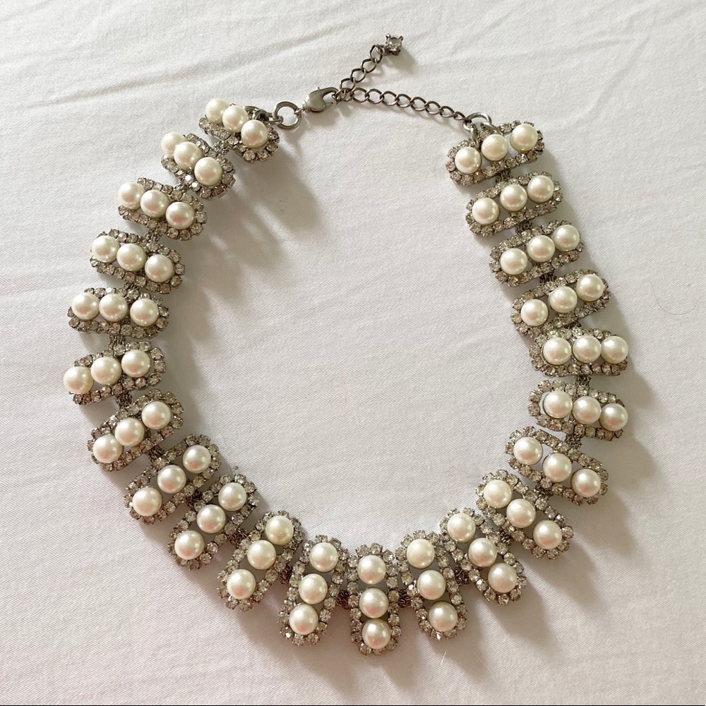 Pearl and Rhinestone Statement Necklace